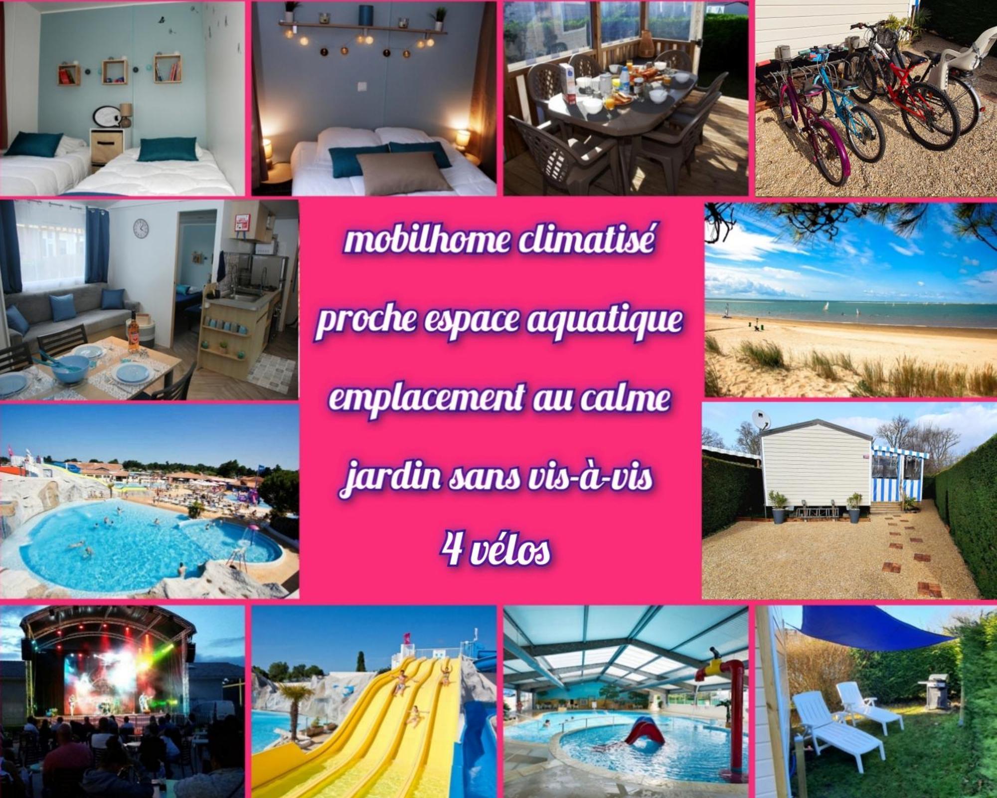 Mobilhome 2Ch Climatise-Terrasse Fermee-4 Velos-Camping 4 Etoiles Les Charmettes Les Mathes Eksteriør billede